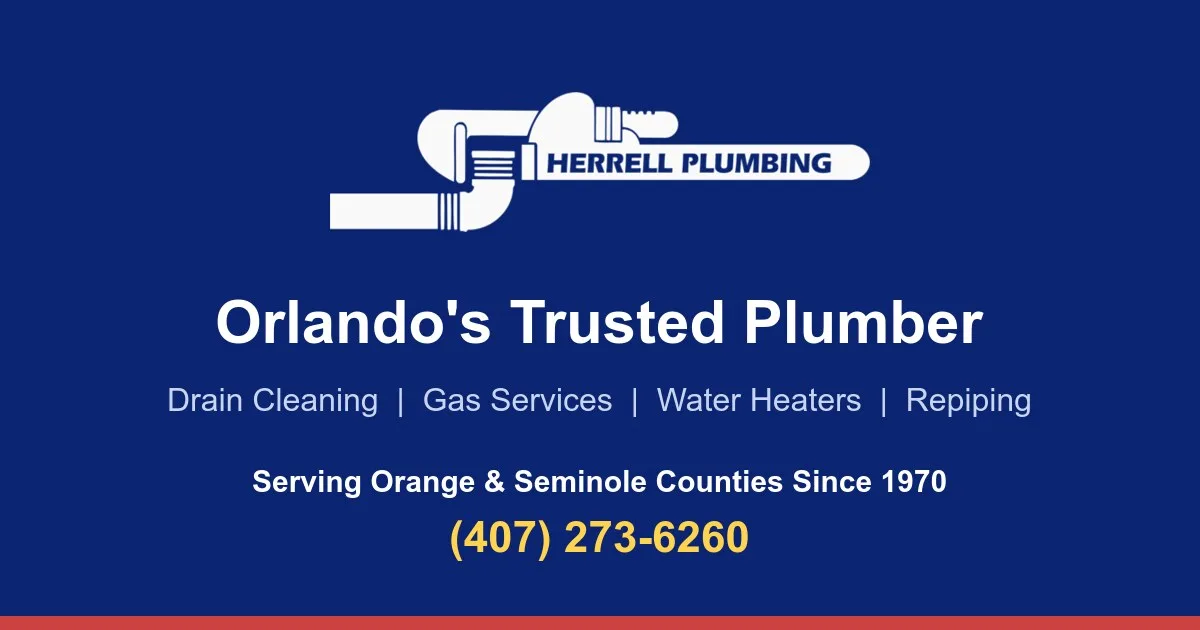 Herrell plumbing social share card with contact information