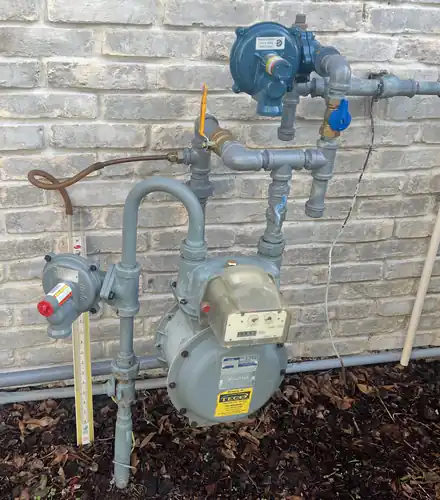 Gas meter and new piping installed on the exterior of a Winter Garden home