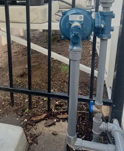 Exterior gas connectors and piping installed at a Dr. Phillips home