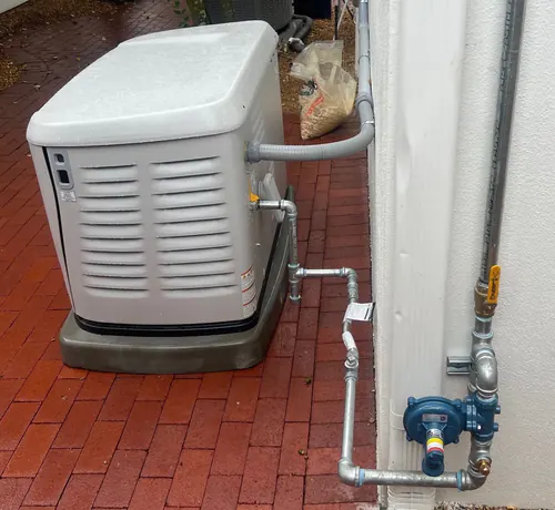 Exterior gas line connection at an Altamonte Springs home